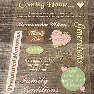 💞 New Family Traditions Scrapbook Craft Stickers